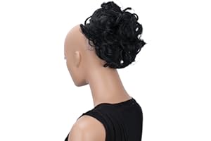 ‎CAISHA CAISHA by PRETTYSHOP Dutt Haarteil Zopf Haarknoten Hepburn-Dutt Haargummi Hochsteckfrisuren DM15cm Gewellt Schwarz HK101