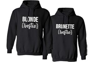 SEVPUIKL Best Friends Pull pour Fille Blonde Brunette BFF Sweat à Capuche Best Friends Forever BFF Cadeau Sister Sweatshirt à Capuche BFF Pullover Hoodie Noir Blanc Gris 1 Pièce