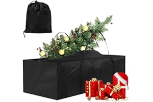 BHGWR Borsa portaoggetti per cuscino da giardino grande, borsa impermeabile per albero di Natale Oxford con manico 120x44x55cm, borse per cuscini per mobili da esterno nero con cerniere per vestiti Coperte