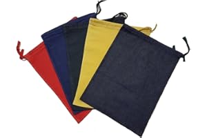 Aimwell Pack of 5 Assorted Colours Heavy Duty Cash, Change, Money, Coin, Fruit Machine Sorting Bags for Banking