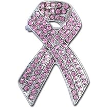Broche Ruban Rose En Strass - Symbole De Sensibilisation Au Cancer Du Sein, Alliage, Qualité Supérieure