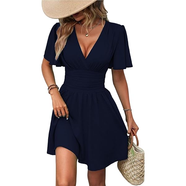 QYLYC Lange damesjurk, zomerkleding, hoge taille, sling, diepe V