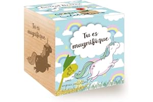 Feel Green Grow Your Own Unicorn, Cultive Ta Propre Licorne, Tu Es Magnifique (avec Une Gravure De Qualité), Idée Cadeau, Celebration Ecocube, Kit Prêt-à-Pousse