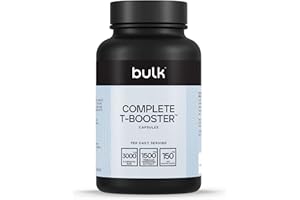 Bulk Complete T-Booster Capsules, Testosterone Supplement, D-Aspartic Acid, Tribulus Terrestris, Zinc, Pack of 180, 30 Servings, Packaging May Vary