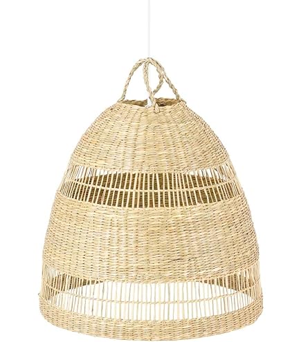 Lustre Suspendu En Bambou Tressé Style Vietnamien - Abat-jour Naturel Pour Salon, Restaurant, Bar Ou Café