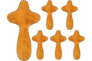 PRETYZOOM 6pcs Wooden Cross Palm Crosses Olive Wood Hand Held Holding Jesus Hand Catholicism Crafts es Jesus Wall Hanging The