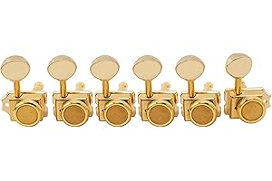 Musiclily Pro 6 w linii Vintage Tunery Blokujące Gitaryowe Klucze Blokowane Kołki do Strojenia do Gitary Elektrycznej Squier Classic Vibe Strat Tele, Złoty Owalny Główki