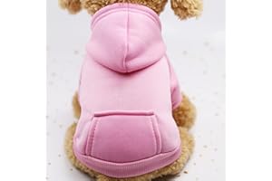 FUNAT Cane Autunno Inverno Felpa con Cappuccio, Cappotto Sportivo Dell'Animale Domestico, Maglione Caldo è Adatto per Gatti, Inverno Dog Felpe con Cappuccio con Tasche