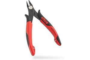 Wiha Precyzyjne szczypce boczne, elektronika, mała (26825), szersza, ostra głowica bez wate 130 mm, mini przecinak do drutu do instalacji elektrycznej