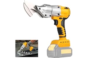 LUQIXCEY Cordless Electric Metal Scissors Shears Brushless Motor Compatible with Dewalt 20V Battery, 360° Rotating Head, LED Light, Adjustable Speeds for Metal Sheet Carpet Leather (Batteries not Included)