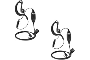 PROMAXPOWER 2 Pine Auricular Walkie Talkie Compatible con Kenwood Baofeng UV-5R UV-5RA 777 888S UV-82 TH-22AT TH-25 TK-3100, Pinganillo Walkie Talkie con Micro PTT, 2 Piezas