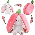 ADORA Strawberry Bunny Reversible Plush Toy – Fluffy Rabbit Soft Toy for Girls & Kids – Cute Kawaii Bunny Plushie – Cursed Bunny Mood Plush – Perfect Bunny Gift for Kids & Plush Toy Collectors