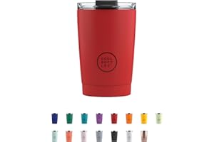 Cool Bottles - Tumbler - Bicchiere Termico in Acciaio Inossidabile - 330 ml - Vivid Red - Tazza da Caffè - Coperchio Ermetico - Bevande Fredde 10 ore e Calde 5 ore - Finitura Antimacchia