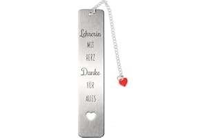GEBETTER Bookmark 13 x 2.6 cm Leaving Gift Teachers with Gift Box Teacher with Heart Thank You for Everything Gift Thank You Gifts for Primary School Nursery Graduation