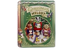 your castle Caja de lata pequeña con diseño de Navidad Melody verde, caja decorativa para galletas de Adviento, capacidad: 1750 ml. Dimensiones: 15 x 9 x 17,5 cm