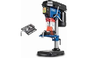 Scheppach DP16VLS Bench Drill | Column Drill | Incl. Vice | Chuck 1.5-13mm | 50mm Drilling Stroke | 500W Power | 600-2650 RPM | Laser & 45° Tilting Table