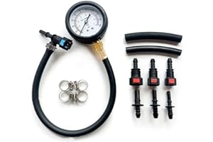 Tagtight Kit de Test de Pression de Carburant, Jauge de Pression de Carburant, Pompe D'Injection de Carburant, Testeur de Pression, Kit pour Voiture, Moto, Camion