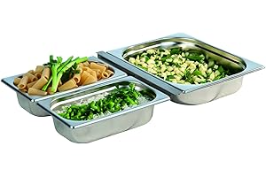 APS 81850 GN Behälter-Set, 4-teilig Edelstahl bestehend aus: - 1 GN 1/2 Behälter, 4 Liter - 2 GN 1/4 Behälter, 1,8 Liter 26,4 x 16,2 cm, Tiefe: 65 mm - 1 Adapter/Zwischensteg