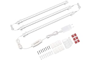 ‎IZELL iZELL 9W Unterbauleuchte Küche LED - 900 Lumen | 6000K Neutralweiß Lichtleiste mit Timing -Speicherfunktion, 【4 Helligkeitsstufen & 3 Befestigungsoptionen】 230V Unterschrank Beleuchtung - 3er Lampen