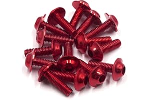 UXCELL sourcing map 15pcs M6x20mm plaques vis hexagonale vis carénage rouge pour Moto
