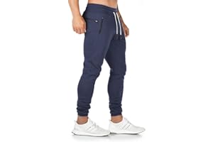 Yageshark - Pantalón de jogging de algodón para hombre, corte ajustado, estilo urbano, para deporte, ocio y fitness.