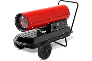 EBERTH Termoventilatore Diesel Diretto da 30kW, Riscaldatore a Gasolio con Termostato, Portata 600m³/h, Serbatoio 33L con Display, Protezione da Surriscaldamento, Spegnifiamma, Pistola Aria Calda