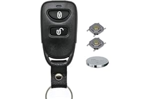 MT KEY carcasaschulas - Mando a distancia para llave de coche, 1 carcasa de 2 botones + 1 teclado + 2 micropulsadores + 1 pila CR2032 compatible con Hyundai/Kia.