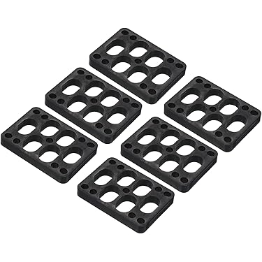 10 Plaquettes De Rehausseur De Skateboard 1/8" - Cales Coudées 3x2 Noires - Uxcell