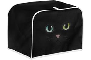 Kuiaobaty Housse pour grille-pain à 2 tranches Motif chat noir Pour petite machine à pain de cuisine