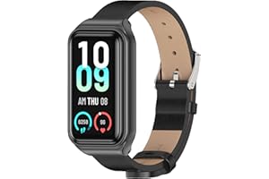 BDIG Kompatybilny z Amazfit Band 7 Skórzany Pasek, Skórzana Bransoletka Zapasowa Regulowana Klamra Pasek do Amazfit Smart Band 7 Bransoletka (Zegarek nie dołączony)