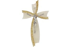 Holyart Crocifisso Vetro Murano Fiocco 25x15 cm