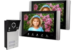 FTes RFKits WLAN Wireless Video Door Intercom, 1080P Outdoor Camera, 7 Inch Touchscreen Wireless Monitor, PIR Motion Detection, Night Vision, Tuya App Control (2 Family Homes)
