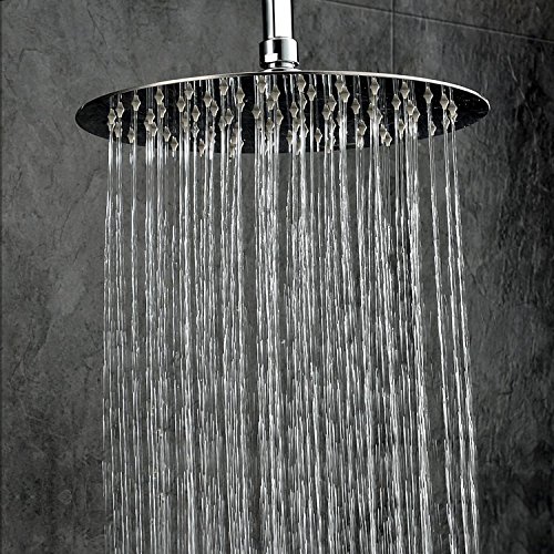 SAILUN Morderne Kopfbrause Regendusche Duschkopf Duschbrause Ultraslim Edelstahl Rund 12 Zoll Wasserfall Regenduschkopf - 4