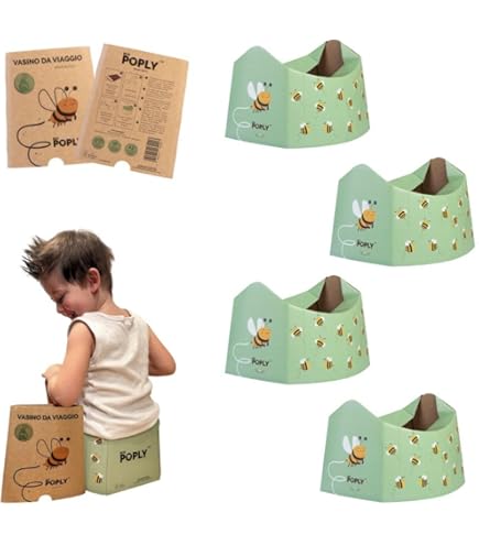 Toilette per Bambini Portatile, Vasino per Bambini,Pieghevole Toilette per Bebè,Pieghevole Sedile per WC,Plastica Ecologica ABS, Viaggi All'Aperto o Allenamento Vasino,Adatto per Bambini di 12-36mese
