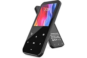 Reproductor MP3 Bluetooth 5.0 32GB RUIZU Pantalla de 2.4'' Reproductor de música portátil HiFi sin pérdidas con Radio FM Grabador de Voz Podómetro Soporta hasta 128GB