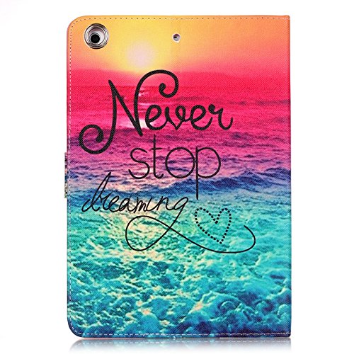 iPad Air Hülle, Deenor Bunt Painting und Stilvoll Brieftasche Tasche PU Leder Flip Protective Stand Tasche Schutzhülle Hülle für Apple iPad Air (2013 Version).[Green Sea] - 3