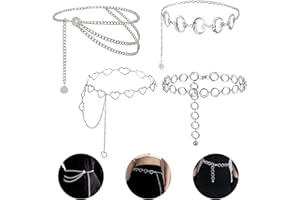Sipiris 4 Pezzo Cintura Delle Donne Moda Catena In Metallo Cintura In Lega Cintura In Vita Regolabile Catena Cintura Catena Regolabile Cintura Catena Del Corpo Gioielli Per Vari Vestiti E Pantaloni