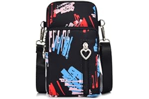 LTLSZRN Handytasche zum Umhängen,Handy Umhängetasche,Geldbörse Brieftasche,Nylon Kleine Umhängetasche mit Kopfhörer Eingang, Crossbody Schultertasche,Schultertasche für Handy unter 7 zoll