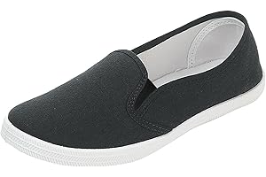 GENERISCH Zapatos de tela para mujer, antideslizantes, informales, planos, transpirables, sin cordones, para correr, zapatillas deportivas, cómodas, de lona, para correr, fitness, monocolor