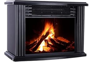 ELYCO PLACE Calefactor electrico baño de bajo consumo modelo chimenea eléctrica con efecto llama. habitación, escritorio, salón. 22x13x15cm, 1000W.