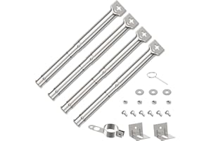 GARDENZ Bruciatore a Tubo Universali, Acciaio Inossidabile Bruciatori per Barbecue a Gas, Regolabile Tubo Ricambi in Inox 31 a 44 cm, per Campingaz, Charbroil, FirePlus (Confezione da 4)