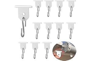ZALHIN 12 Set Ganci per Tende da Sole - Ganci per Tubi, Gancio A Forma di S, Gancio Regolabile A 2 Fori, Accessori Camper, Accessori Campeggio, Tendalino Camper, Tende per Esterno (Bianco)