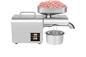 HOARLICN Automatische ölpresse Expeller Maschine, Edelstahl Temperaturregelung Automatischer ölpresse 610w Olive Extractor Heimat Oil Expeller Elektrischer ölaustreiber Für Erdnüsse, Sojabohnen, Raps