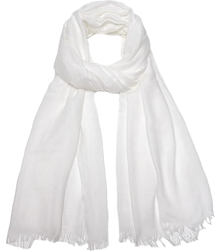 Crème/blanc Pavot Conception écharpe. Longue, à La Mode, Doux