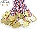Produktbild Cusfull 36 x Goldmedaille Gewinner Gold Medaillen aus Kunststoff für Kinder Party Spielzeug
