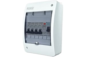 RoadEu - Leitungsschutzschalter - Stromverteiler 230V mit Fi Schutzschalter - Sicherungsautomat "B" 16A und 10A in einem Verteilerkasten Aufputz