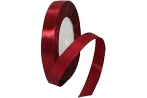ATBEAMEN Burgundy Red Satin Ribbon 10mm for Gift Wrapping, Crafting, Cake, Hair Bow, Christmas Decoration, Wedding Car, 22M Double Sided