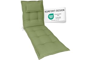 ‎HERLAG Herlag Liegenauflage AVA 190x60x9cm | Extra Dickes Liegepolster 9cm mit Kopfpolster | Polsterauflage für Gartenliege mit Deluxe-Komfort | Öko Tex 100 | Grün