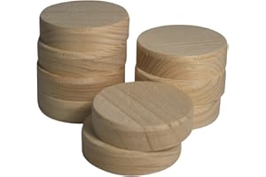 JOWE 30 pz inserti in abete rosso diam. 50 mm - dischetti in legno con smusso