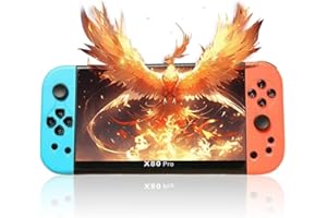 TEMOO Powkiddy X80 Pro Handheld Games Consoles, 20000 Classic Games 7 Inch Screen Multi Emulator Handheld Console Support TF Card Expansion, 3000mAh Rechargeable Battery Games Console